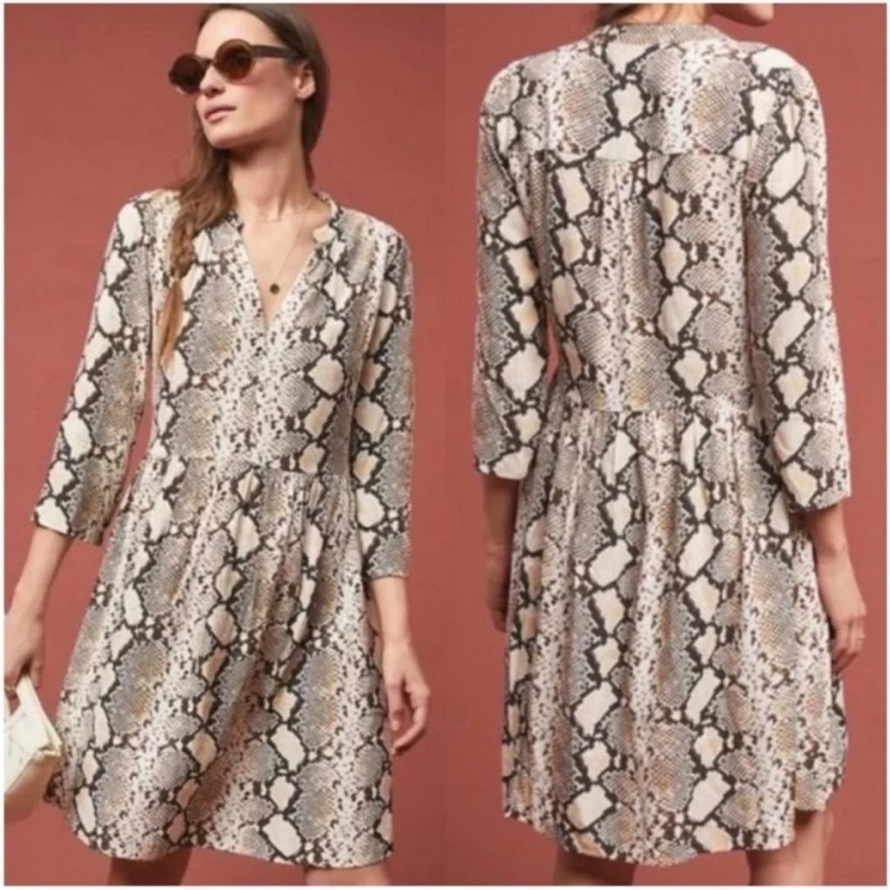 Anthropologie Maeve Snakeskin Juno Dress Size XS